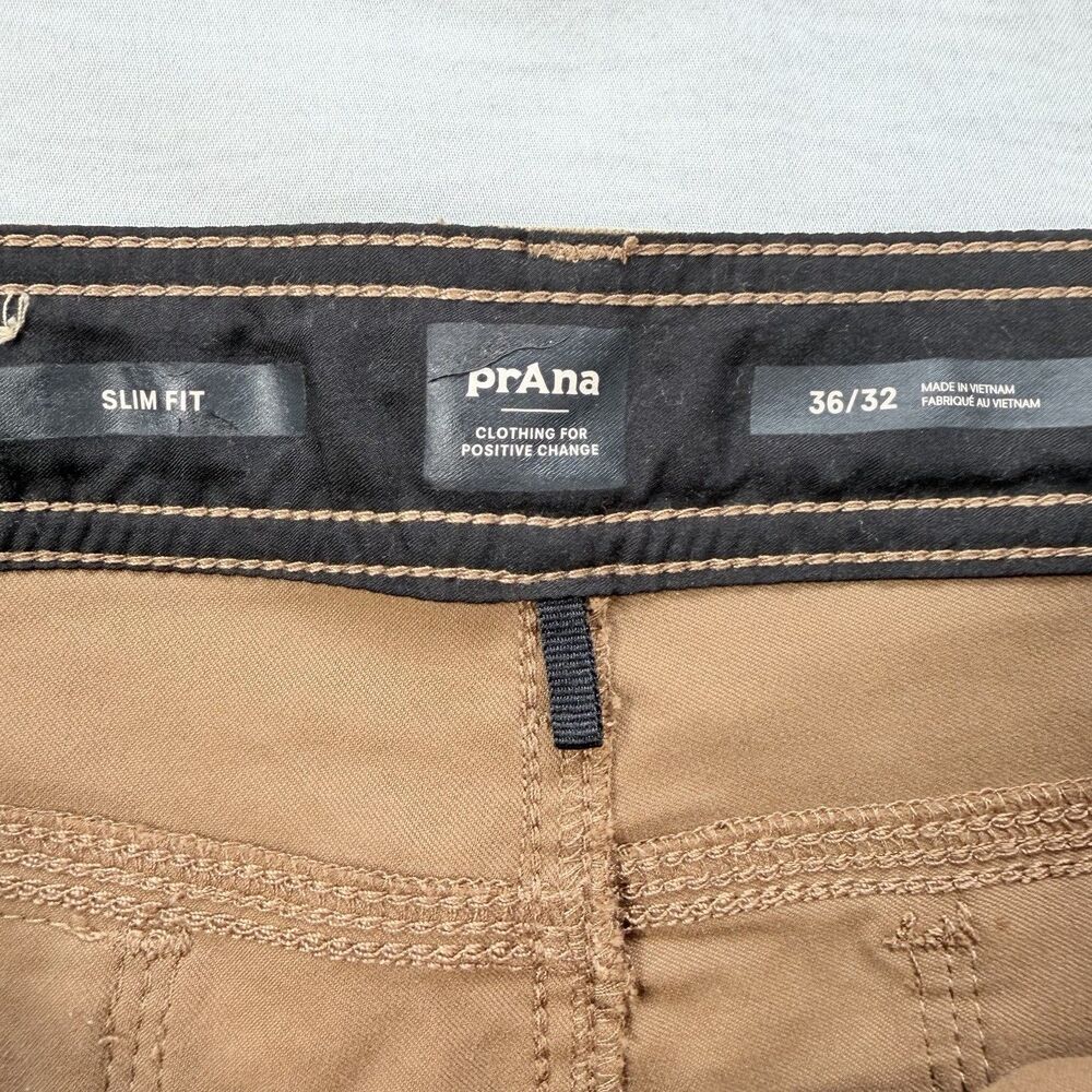 Prana Stretch Zion Cargo Pant 36 X 32 Slim Fit Brown Outdoor Vented Gorpcore - Picture 11 of 12
